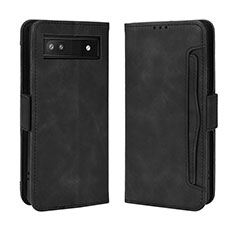 Custodia Portafoglio In Pelle Cover con Supporto BY3 per Google Pixel 6a 5G Nero