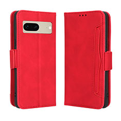 Custodia Portafoglio In Pelle Cover con Supporto BY3 per Google Pixel 7 5G Rosso