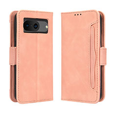 Custodia Portafoglio In Pelle Cover con Supporto BY3 per Google Pixel 8 5G Rosa