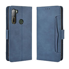 Custodia Portafoglio In Pelle Cover con Supporto BY3 per HTC U20 5G Blu