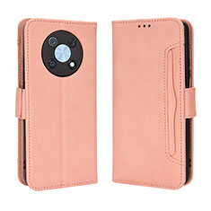 Custodia Portafoglio In Pelle Cover con Supporto BY3 per Huawei Enjoy 50 Pro Rosa