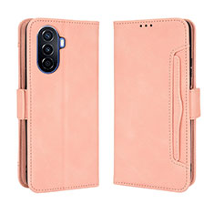 Custodia Portafoglio In Pelle Cover con Supporto BY3 per Huawei Enjoy 50 Rosa