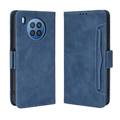 Custodia Portafoglio In Pelle Cover con Supporto BY3 per Huawei Honor 50 Lite Blu