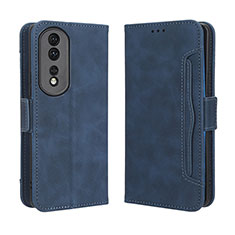 Custodia Portafoglio In Pelle Cover con Supporto BY3 per Huawei Honor 80 Pro Flat 5G Blu