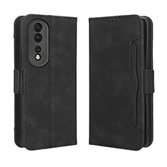 Custodia Portafoglio In Pelle Cover con Supporto BY3 per Huawei Honor 80 Pro Flat 5G Nero