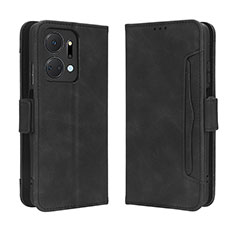 Custodia Portafoglio In Pelle Cover con Supporto BY3 per Huawei Honor X7a Nero