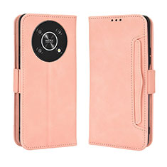 Custodia Portafoglio In Pelle Cover con Supporto BY3 per Huawei Honor X9 5G Rosa