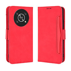 Custodia Portafoglio In Pelle Cover con Supporto BY3 per Huawei Honor X9 5G Rosso