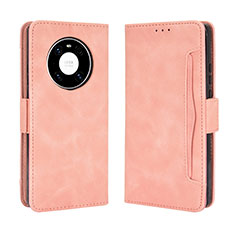 Custodia Portafoglio In Pelle Cover con Supporto BY3 per Huawei Mate 40 Rosa