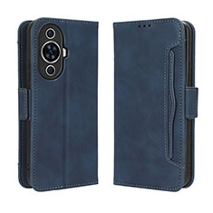 Custodia Portafoglio In Pelle Cover con Supporto BY3 per Huawei Nova 11 Blu