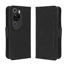 Custodia Portafoglio In Pelle Cover con Supporto BY3 per Huawei P60 Art Nero