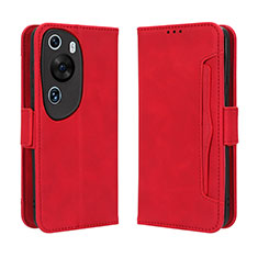 Custodia Portafoglio In Pelle Cover con Supporto BY3 per Huawei P60 Art Rosso