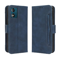 Custodia Portafoglio In Pelle Cover con Supporto BY3 per Motorola Moto E13 Blu