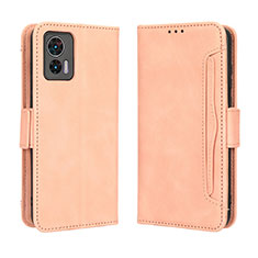 Custodia Portafoglio In Pelle Cover con Supporto BY3 per Motorola Moto Edge 30 Neo 5G Rosa