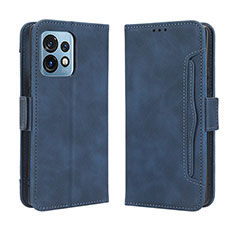 Custodia Portafoglio In Pelle Cover con Supporto BY3 per Motorola Moto Edge Plus (2023) 5G Blu