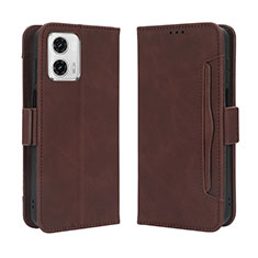 Custodia Portafoglio In Pelle Cover con Supporto BY3 per Motorola Moto G73 5G Marrone