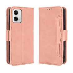 Custodia Portafoglio In Pelle Cover con Supporto BY3 per Motorola Moto G73 5G Rosa