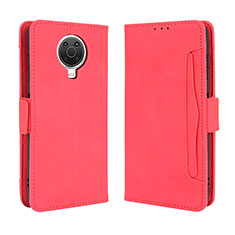 Custodia Portafoglio In Pelle Cover con Supporto BY3 per Nokia 6.3 Rosso