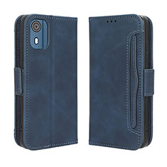 Custodia Portafoglio In Pelle Cover con Supporto BY3 per Nokia C02 Blu