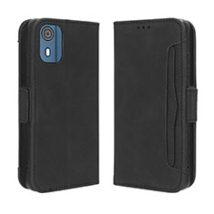 Custodia Portafoglio In Pelle Cover con Supporto BY3 per Nokia C02 Nero