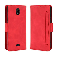 Custodia Portafoglio In Pelle Cover con Supporto BY3 per Nokia C100 Rosso