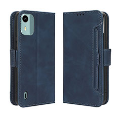 Custodia Portafoglio In Pelle Cover con Supporto BY3 per Nokia C12 Blu