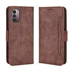 Custodia Portafoglio In Pelle Cover con Supporto BY3 per Nokia G11 Marrone