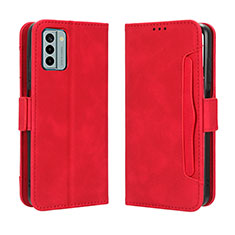 Custodia Portafoglio In Pelle Cover con Supporto BY3 per Nokia G22 Rosso