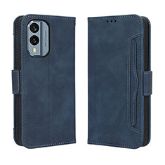 Custodia Portafoglio In Pelle Cover con Supporto BY3 per Nokia X30 5G Blu