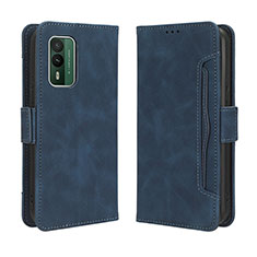 Custodia Portafoglio In Pelle Cover con Supporto BY3 per Nokia XR21 Blu