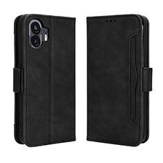 Custodia Portafoglio In Pelle Cover con Supporto BY3 per Nothing Phone 2 Nero