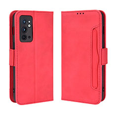 Custodia Portafoglio In Pelle Cover con Supporto BY3 per OnePlus 9RT 5G Rosso