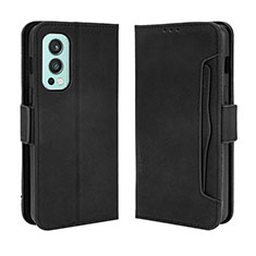 Custodia Portafoglio In Pelle Cover con Supporto BY3 per OnePlus Nord 2 5G Nero