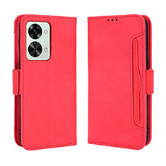 Custodia Portafoglio In Pelle Cover con Supporto BY3 per OnePlus Nord 2T 5G Rosso