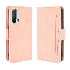 Custodia Portafoglio In Pelle Cover con Supporto BY3 per OnePlus Nord CE 5G Rosa