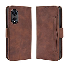 Custodia Portafoglio In Pelle Cover con Supporto BY3 per Oppo A1 5G Marrone