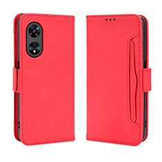 Custodia Portafoglio In Pelle Cover con Supporto BY3 per Oppo A1 5G Rosso