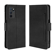 Custodia Portafoglio In Pelle Cover con Supporto BY3 per Oppo A16 Nero