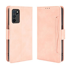 Custodia Portafoglio In Pelle Cover con Supporto BY3 per Oppo A16 Rosa