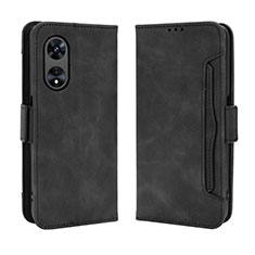 Custodia Portafoglio In Pelle Cover con Supporto BY3 per Oppo A18 Nero