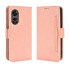 Custodia Portafoglio In Pelle Cover con Supporto BY3 per Oppo A38 Rosa