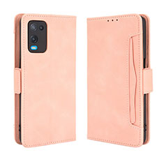 Custodia Portafoglio In Pelle Cover con Supporto BY3 per Oppo A54 4G Rosa