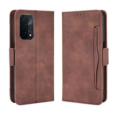 Custodia Portafoglio In Pelle Cover con Supporto BY3 per Oppo A54 5G Marrone