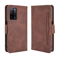 Custodia Portafoglio In Pelle Cover con Supporto BY3 per Oppo A55 5G Marrone