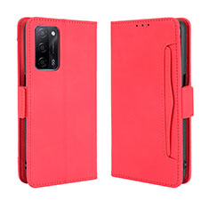 Custodia Portafoglio In Pelle Cover con Supporto BY3 per Oppo A55 5G Rosso