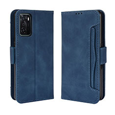 Custodia Portafoglio In Pelle Cover con Supporto BY3 per Oppo A55S 5G Blu