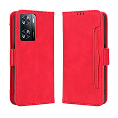 Custodia Portafoglio In Pelle Cover con Supporto BY3 per Oppo A57 4G Rosso