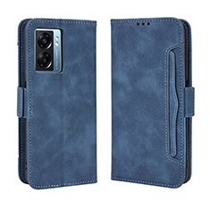 Custodia Portafoglio In Pelle Cover con Supporto BY3 per Oppo A77 5G Blu