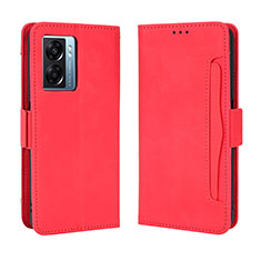 Custodia Portafoglio In Pelle Cover con Supporto BY3 per Oppo A77 5G Rosso