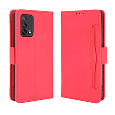 Custodia Portafoglio In Pelle Cover con Supporto BY3 per Oppo A95 4G Rosso